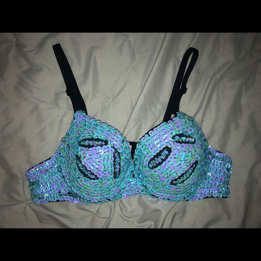Blue festival/rave bra
